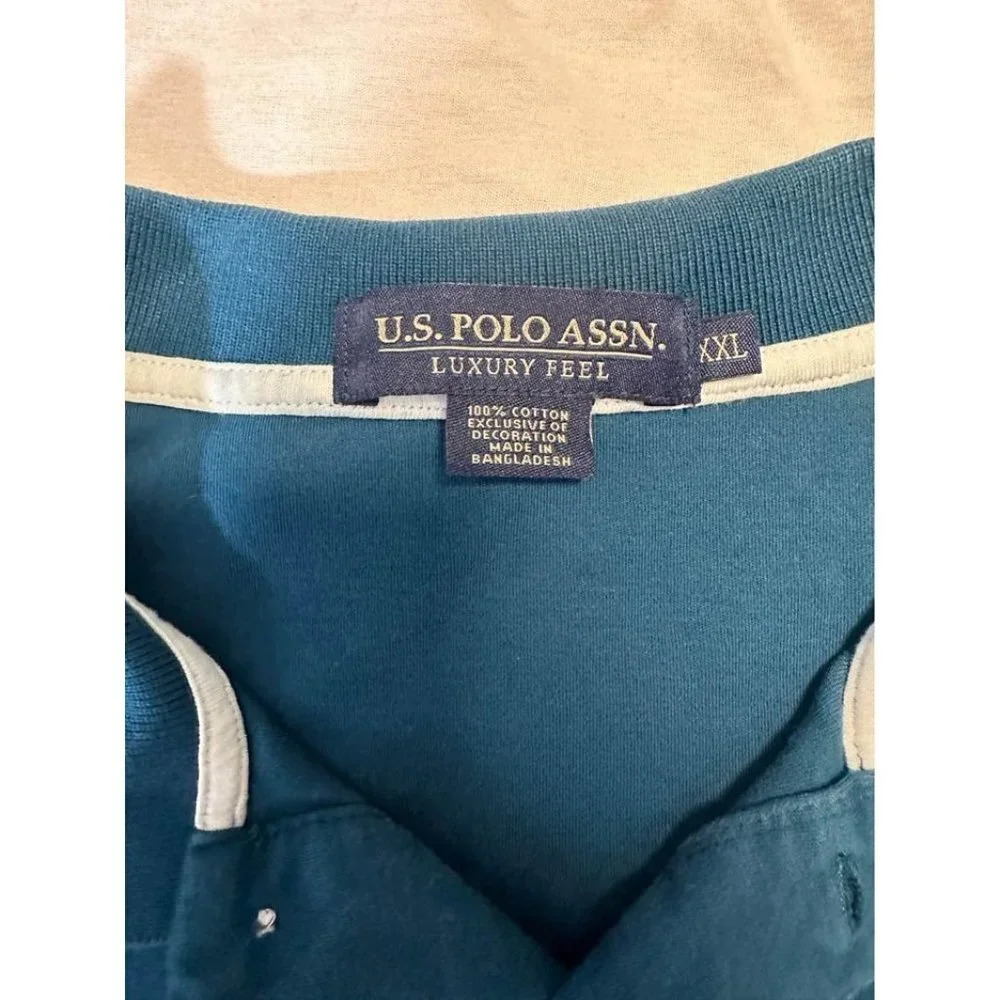 U.S Polo Assn. T-shirt Luxury Blue 100% cotton Size XXL #0717 - Picture 2 of 3